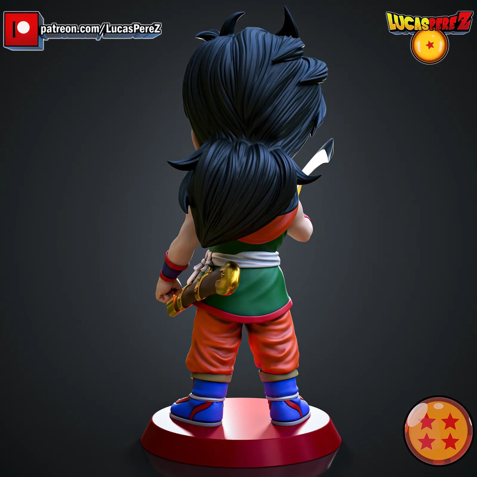 STL - Figura Yamcha estilo chibi render 5