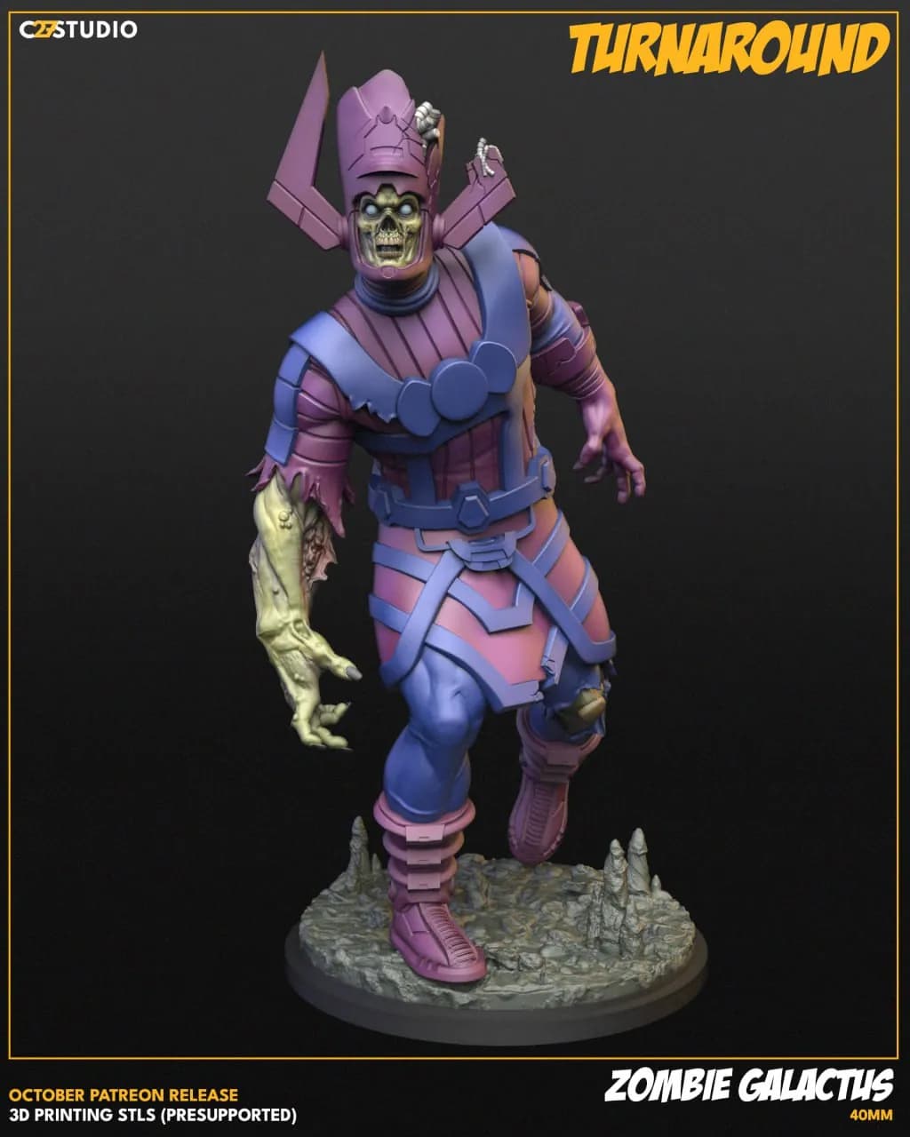 STL - Figura Zombie Galactus render 2