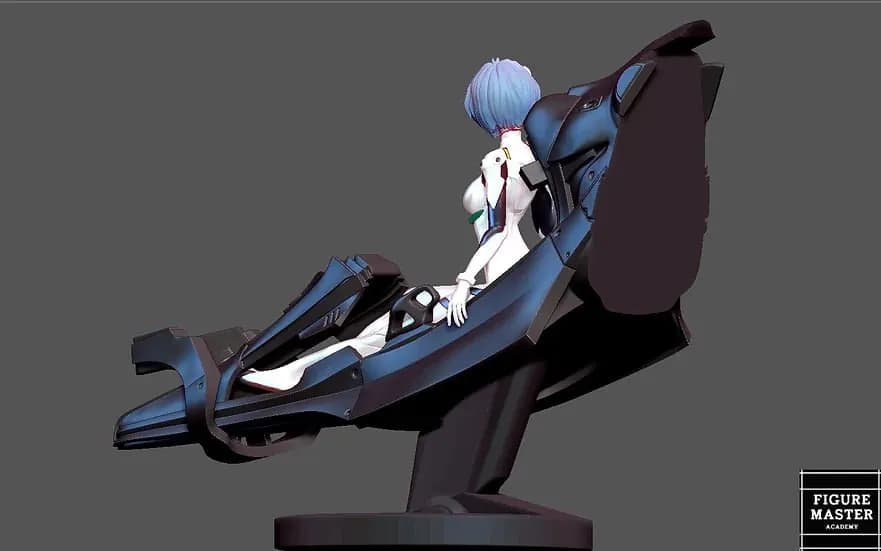 STL - Figuras Asuka y Rei en Cabina render 4