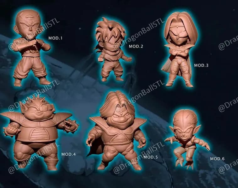 STL - Figuras Chibi de Dragon Ball Z