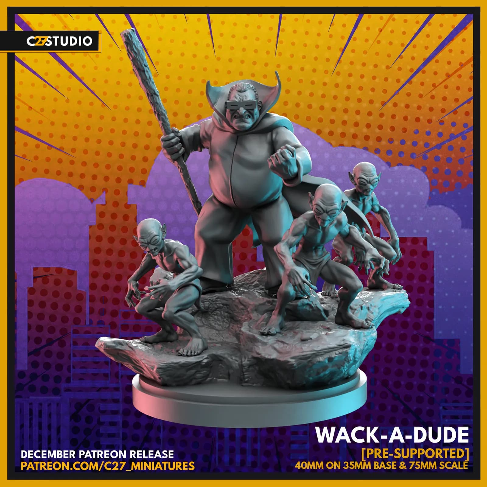 STL - Figuras de criatura 'Wack a Dude' render 2