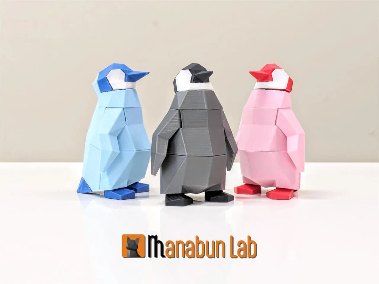 STL - Figuras de pingüinos low poly