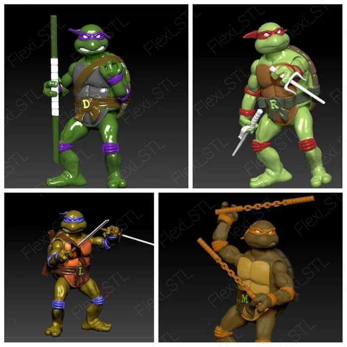STL - Figuras Tortugas Ninja Flexi STL