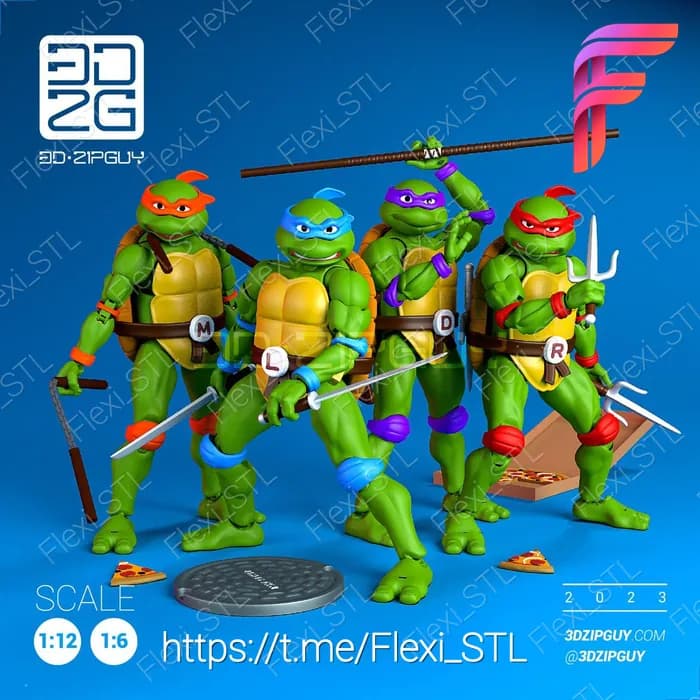 STL - Figuras Tortugas Ninja Flexi STL