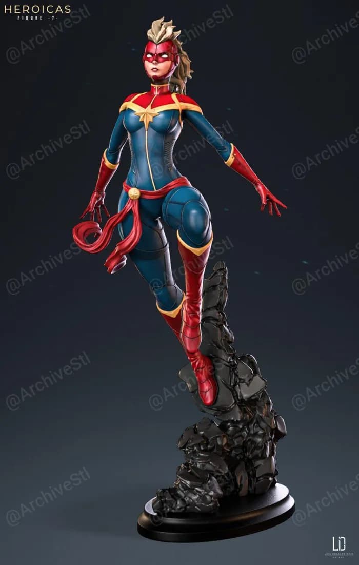 STL - figure 7 ms marvel stl render 2