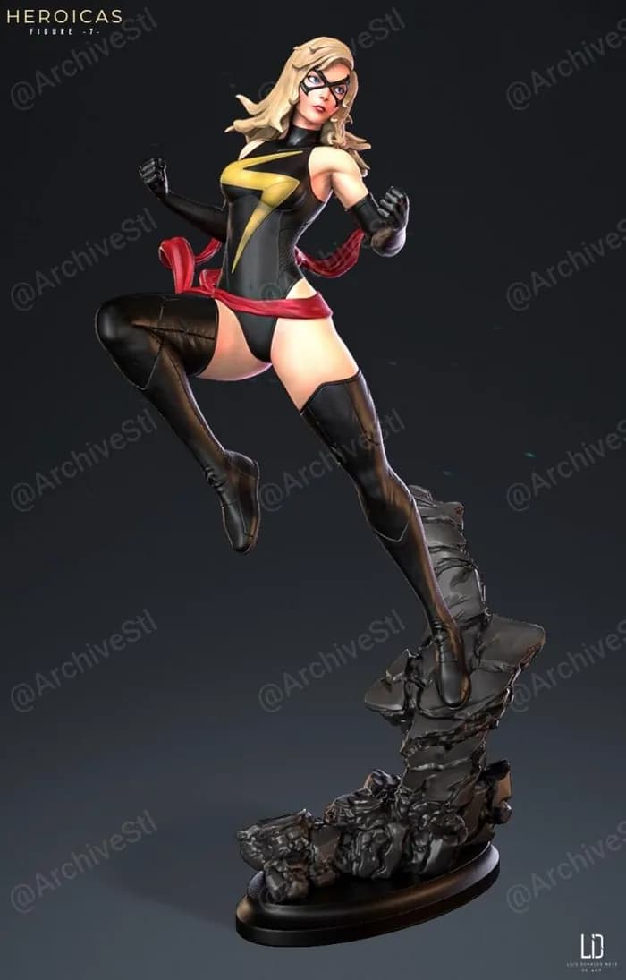 STL - figure 7 ms marvel stl render 3