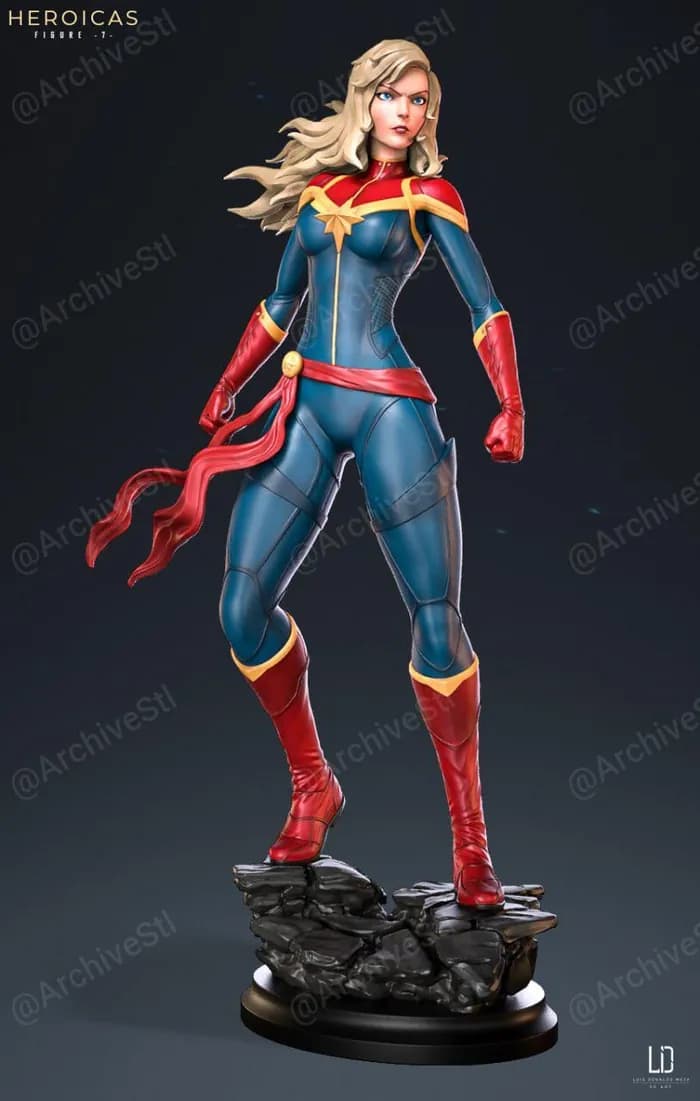 STL - figure 7 ms marvel stl render 4