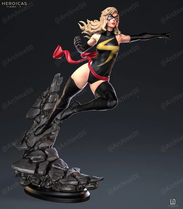 STL - figure 7 ms marvel stl render 5