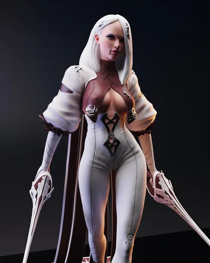 STL - Figurina de Jaina Proudmoore render 4