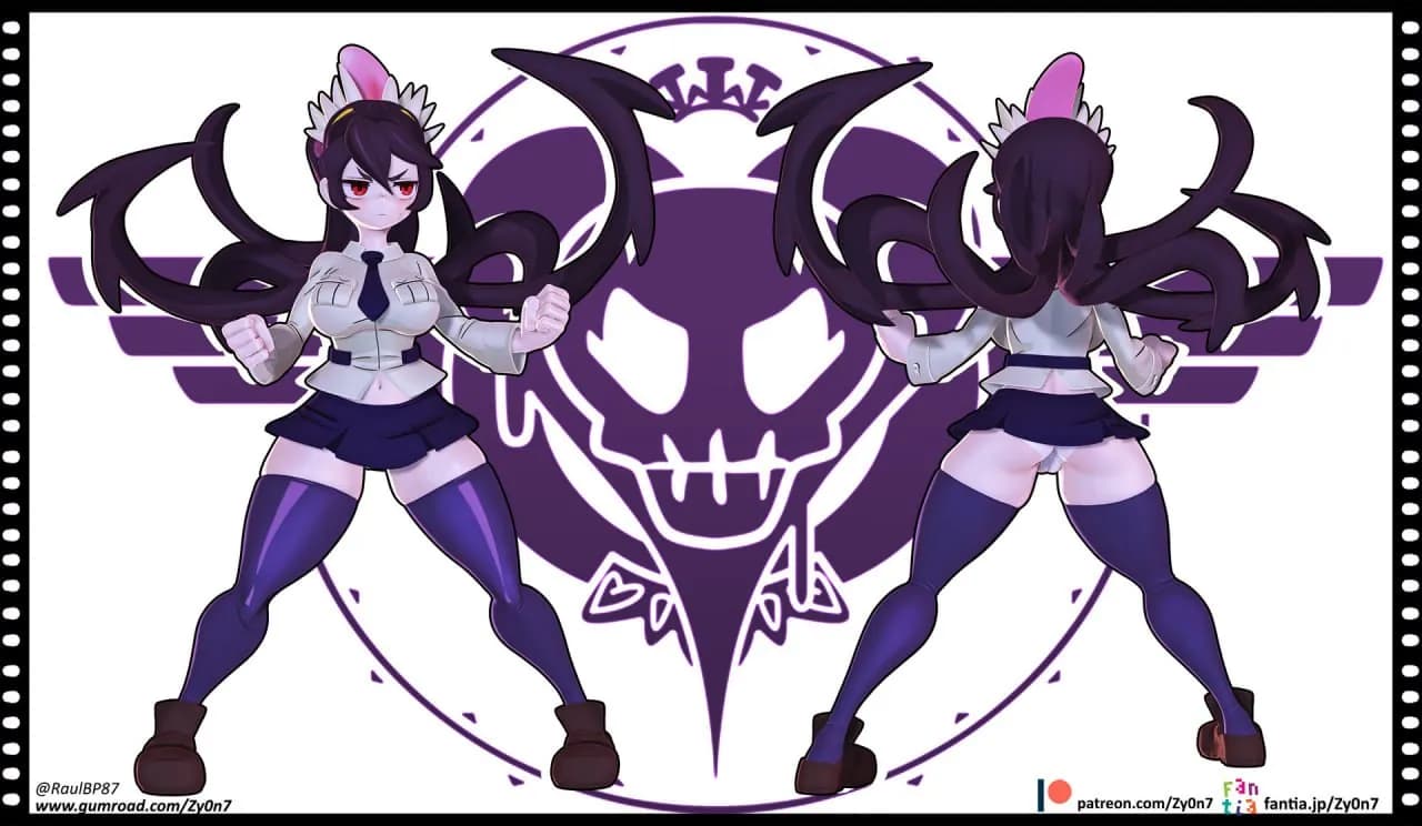 STL - Filia con orejas de conejo render 2