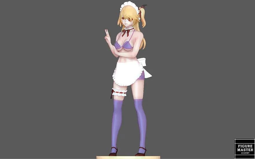 STL - Fischl Maid Figure render 4