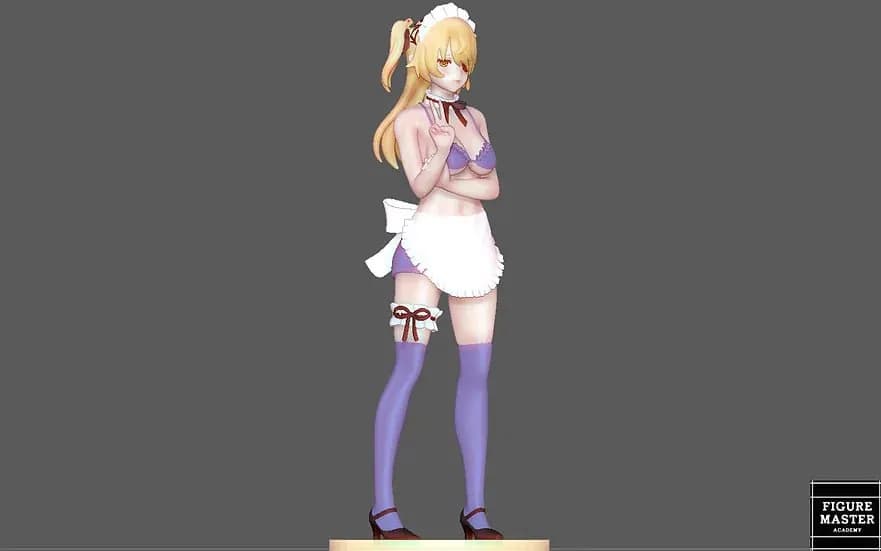 STL - Fischl Maid Figure render 5