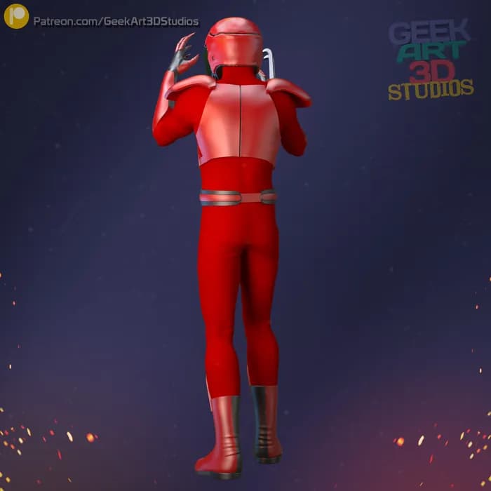 STL - Flashman Tokusatsu Figura render 5