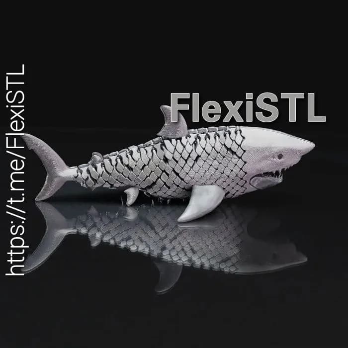 STL - flexistl great white shark