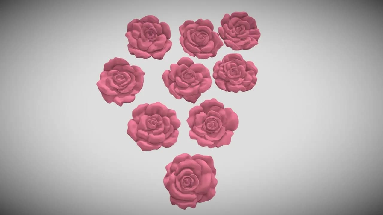 STL - Flores de Rosa para Decoración