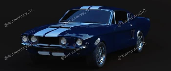STL - Ford Mustang GT 2010 Modelo 3D render 2