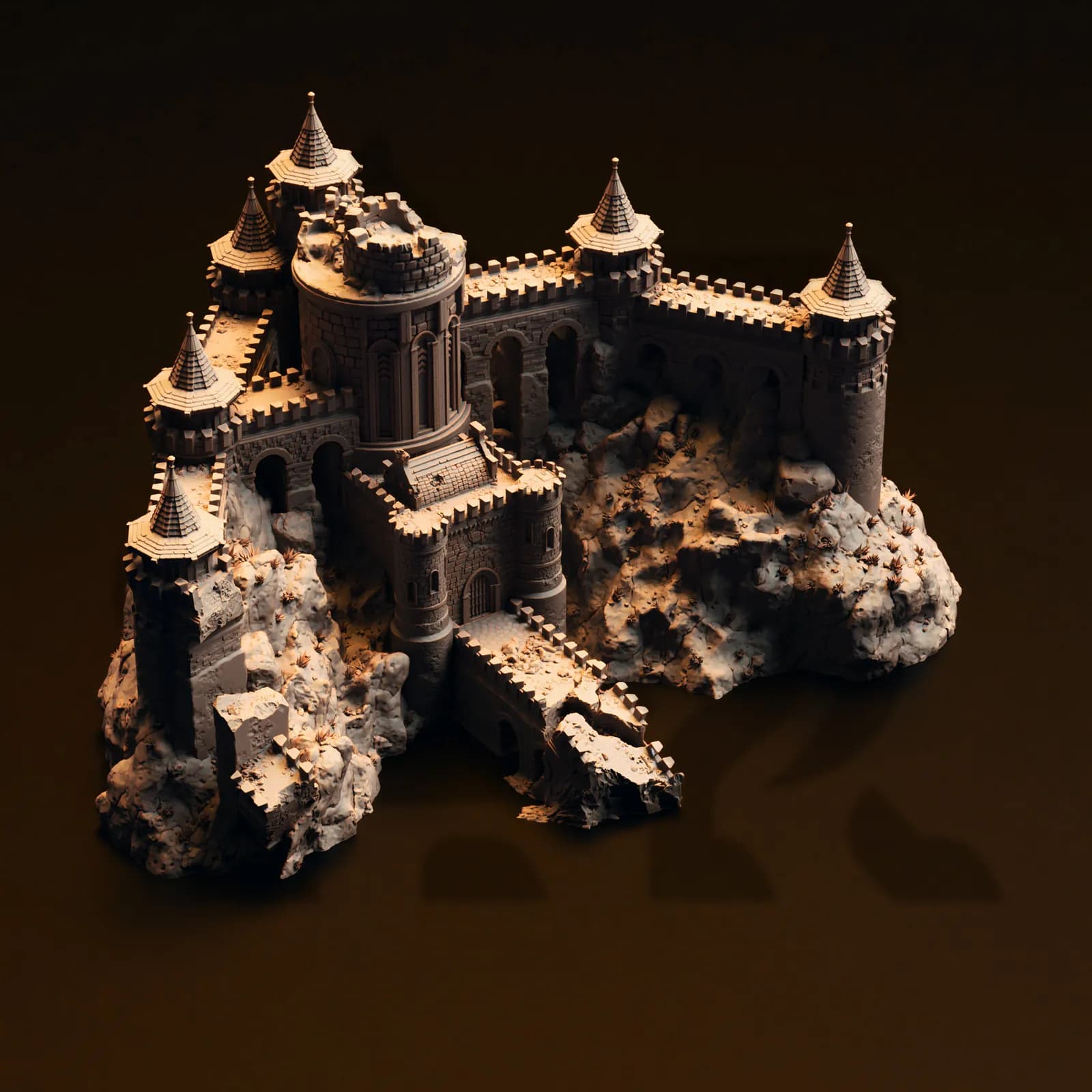 STL - Fortaleza Montañosa Dragón render 2
