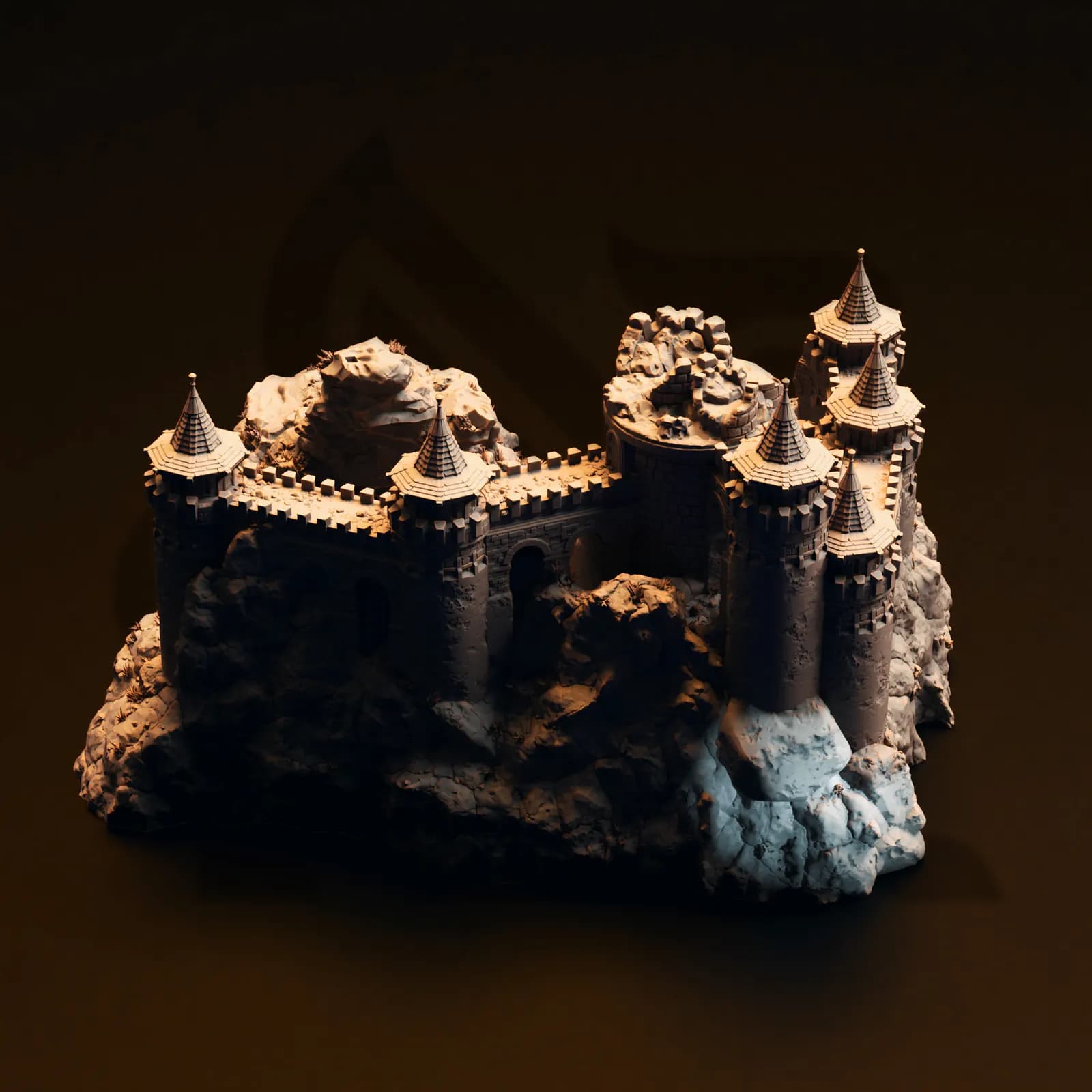 STL - Fortaleza Montañosa Dragón render 4