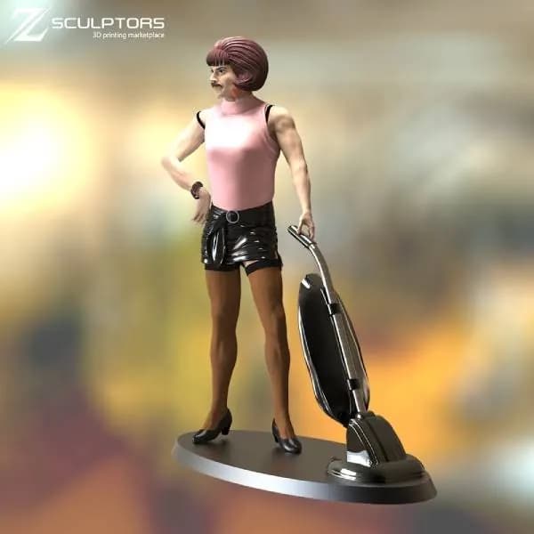 STL - Freddie Mercury aspiradora render 3