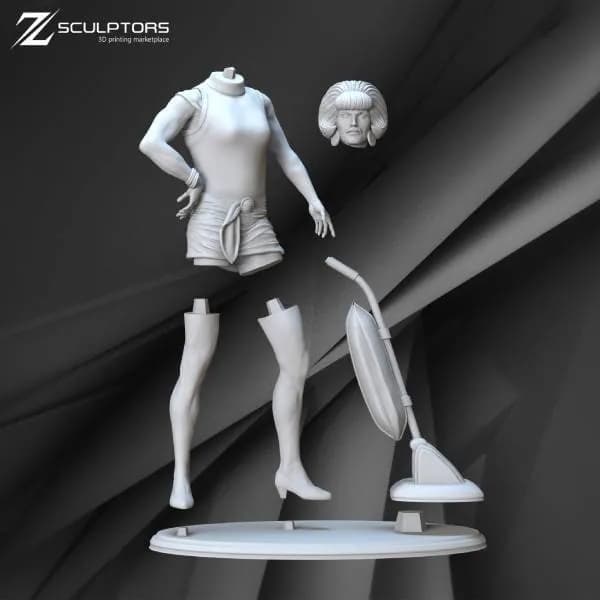 STL - Freddie Mercury aspiradora render 4