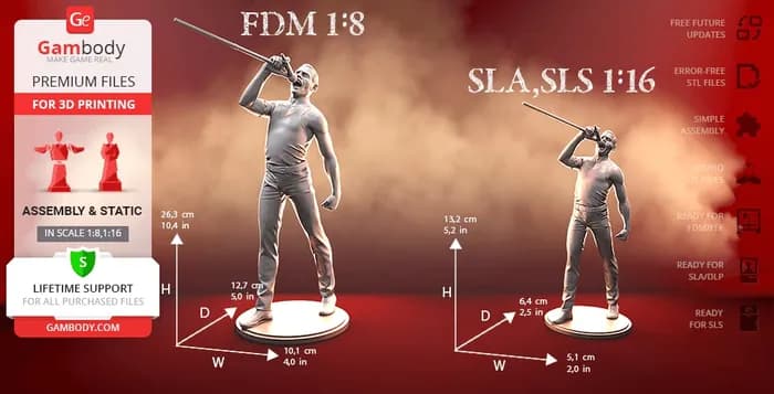 STL - freddie mercury gambody render 3
