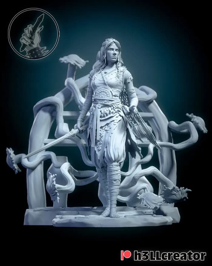 STL - Freya guerrera nórdica render 2