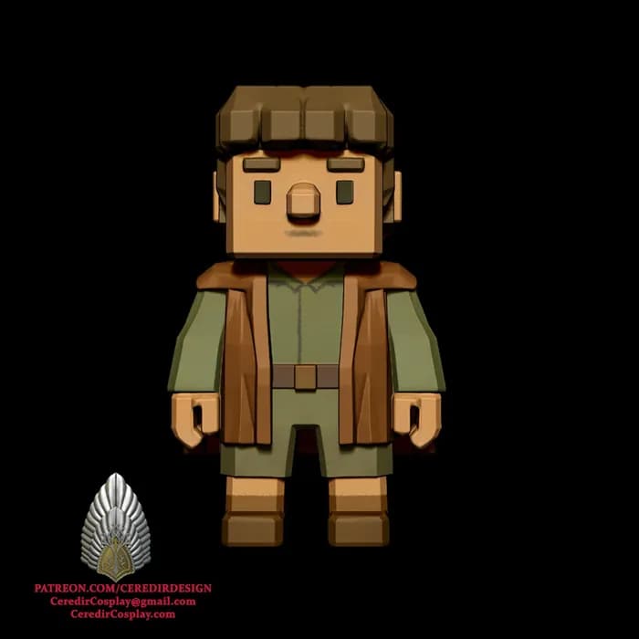 STL - Frodo Bolsón Estilo Minecraft