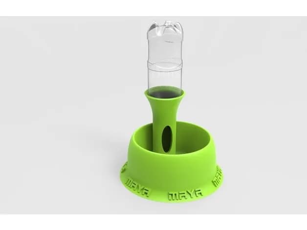 STL - Fuente para mascotas con botella