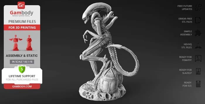 STL - gambody alien xenomorph render 2