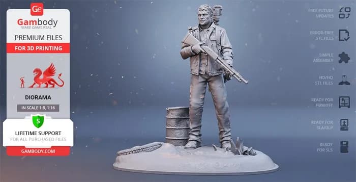 STL - gambody the last of us joel render 2