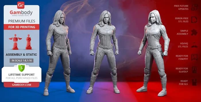 STL - gamebody captain marvel sla fdm