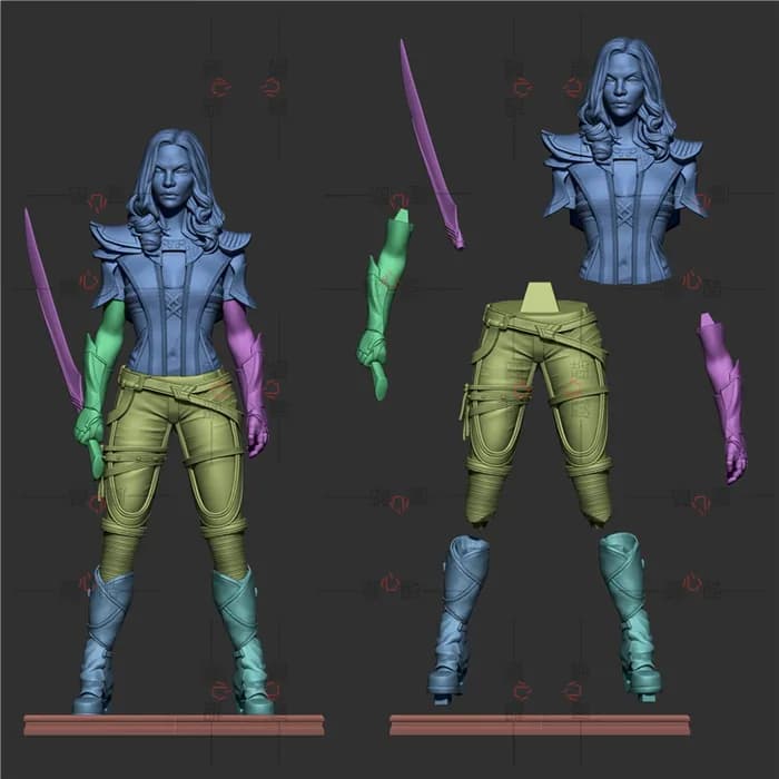 STL - Gamora figura coleccionable 2 render 2
