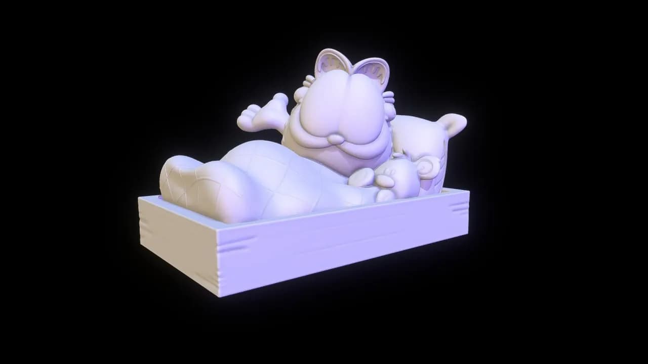 STL - Garfield durmiendo con peluche