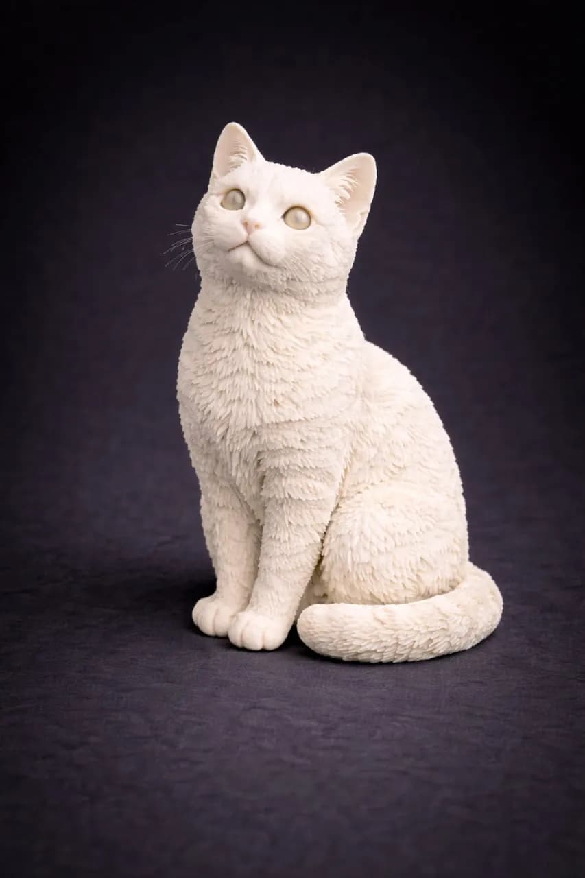 STL - Gato blanco sentado