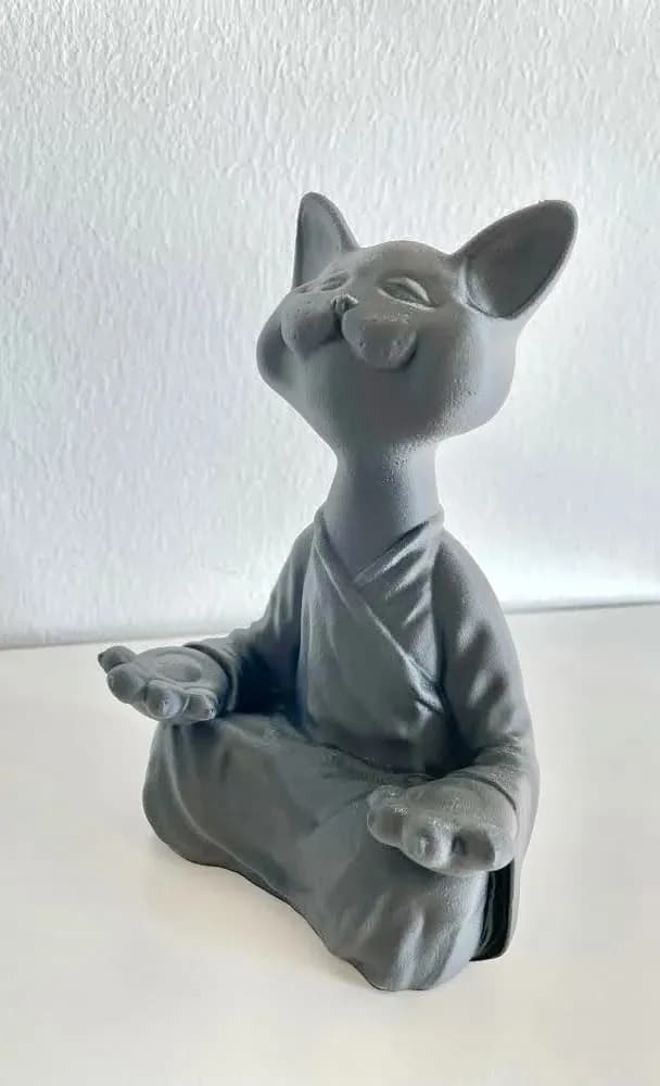 STL - Gato Budista Meditando