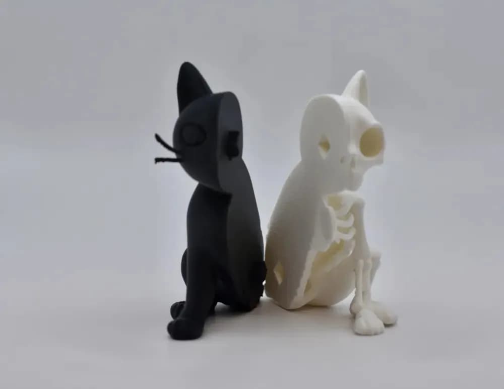 STL - Gato Esqueleto Bicolor render 2
