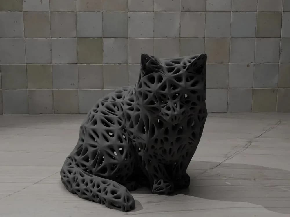 STL - Gato Hueco Geométrico