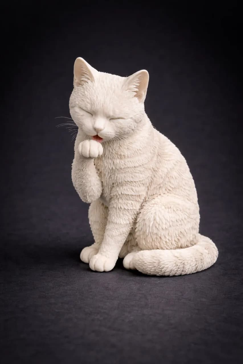 STL - Gato lamiéndose la pata