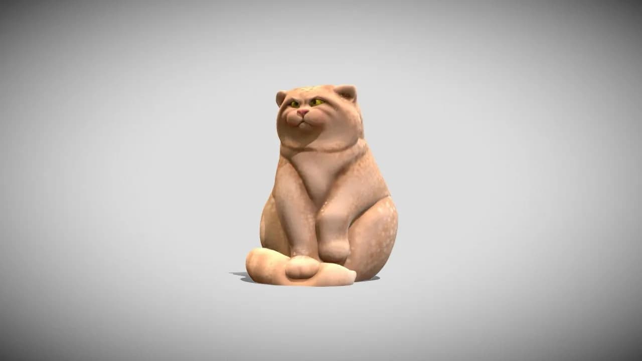 STL - Gato Manul Sentado
