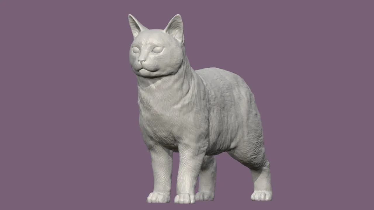 STL - Gato Manx Blanco