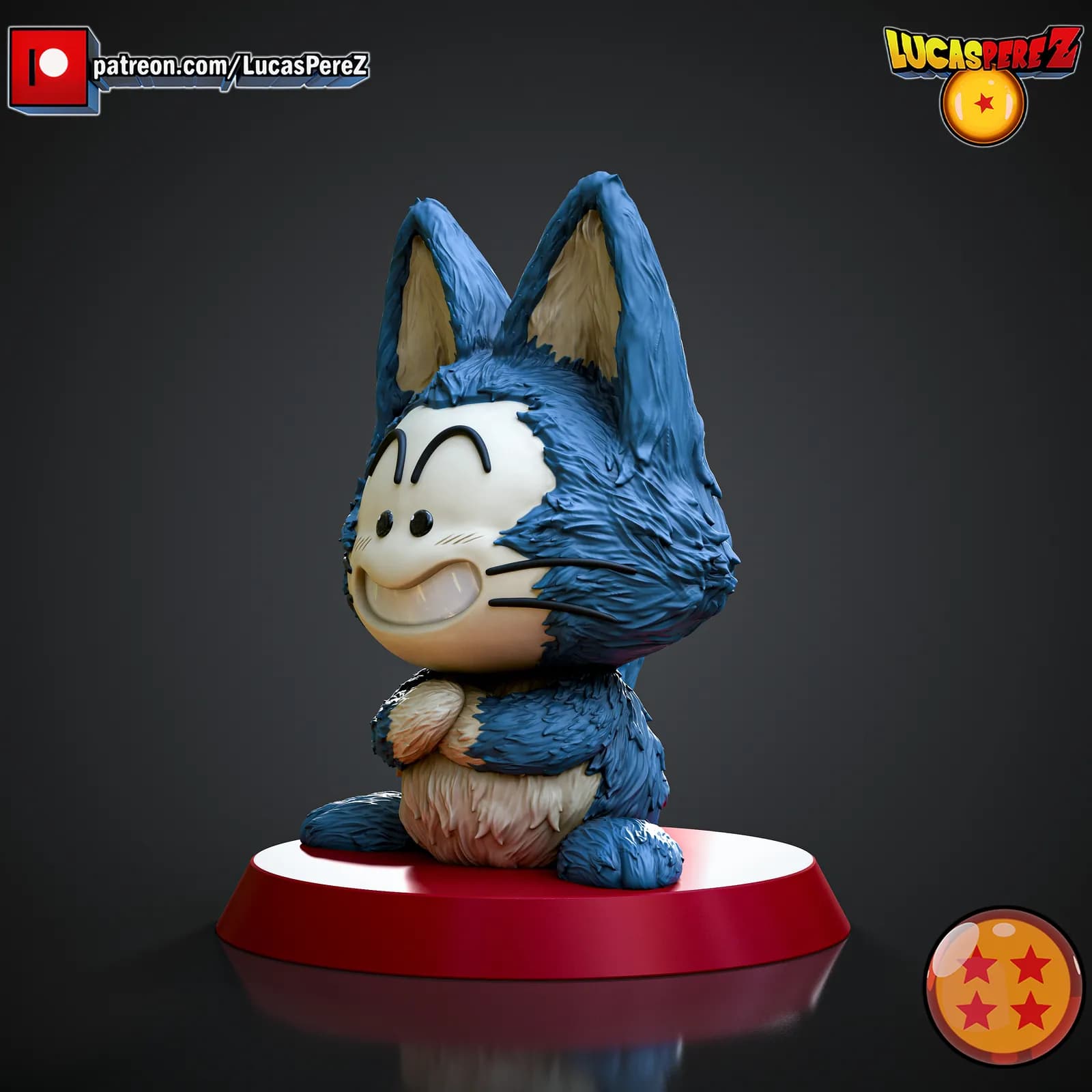 STL - Gato Puar estilo Dragon Ball render 3