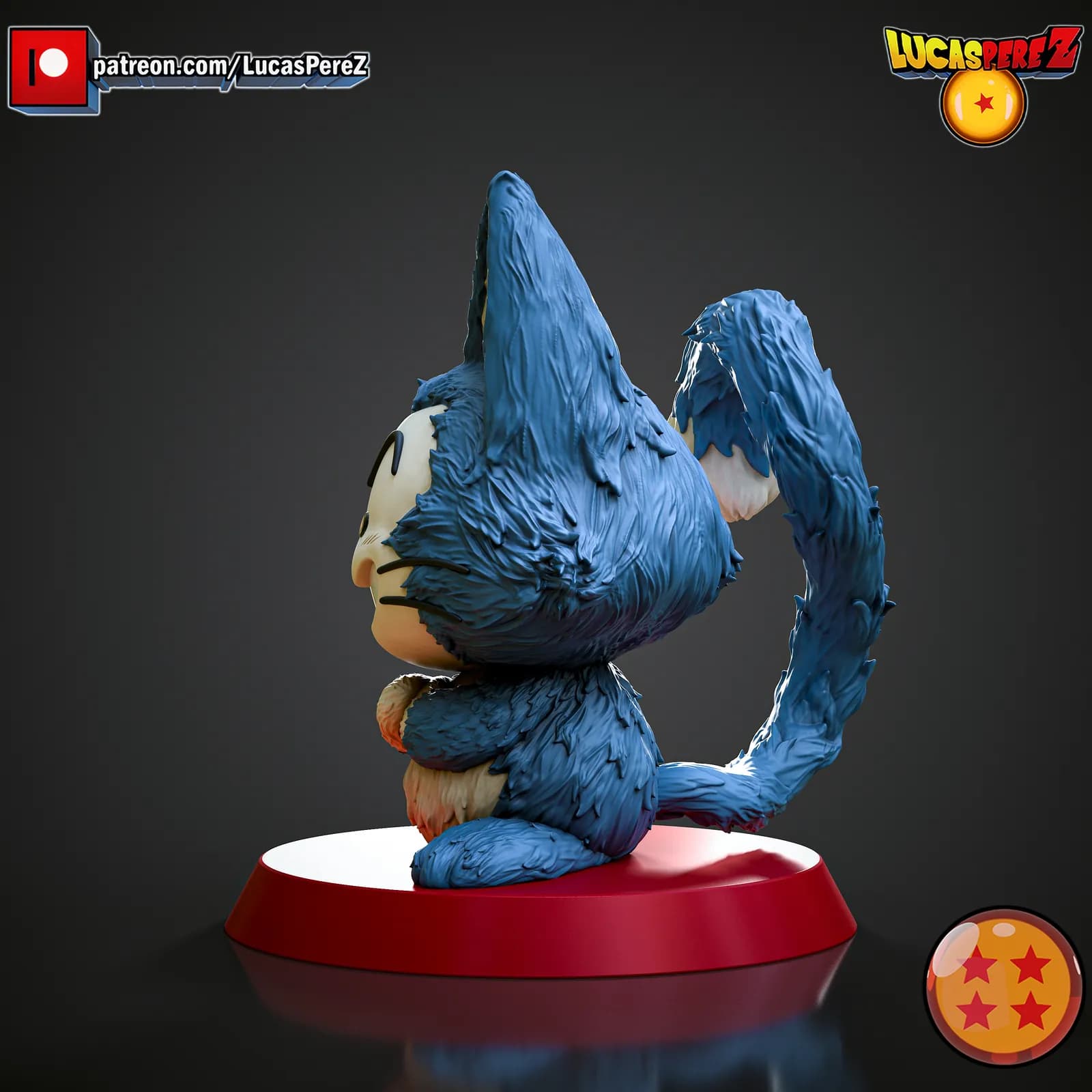 STL - Gato Puar estilo Dragon Ball render 4