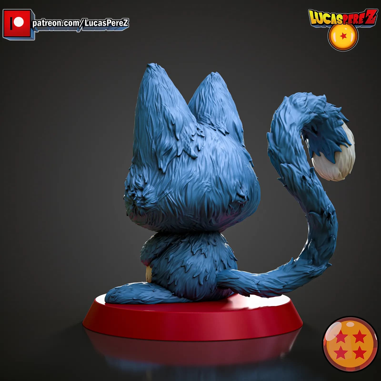 STL - Gato Puar estilo Dragon Ball render 5