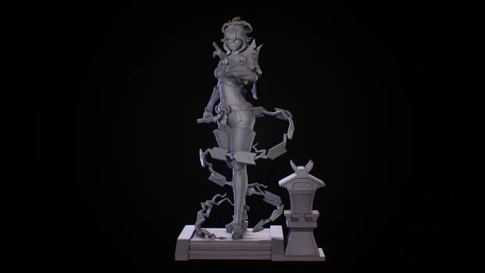 STL - Gatubela en la bañera render 3