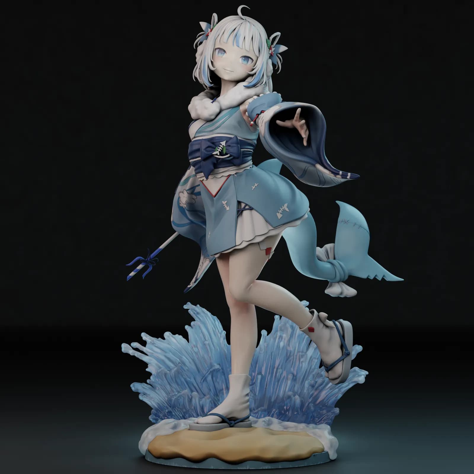 STL - Gawr Gura de Hololive render 2
