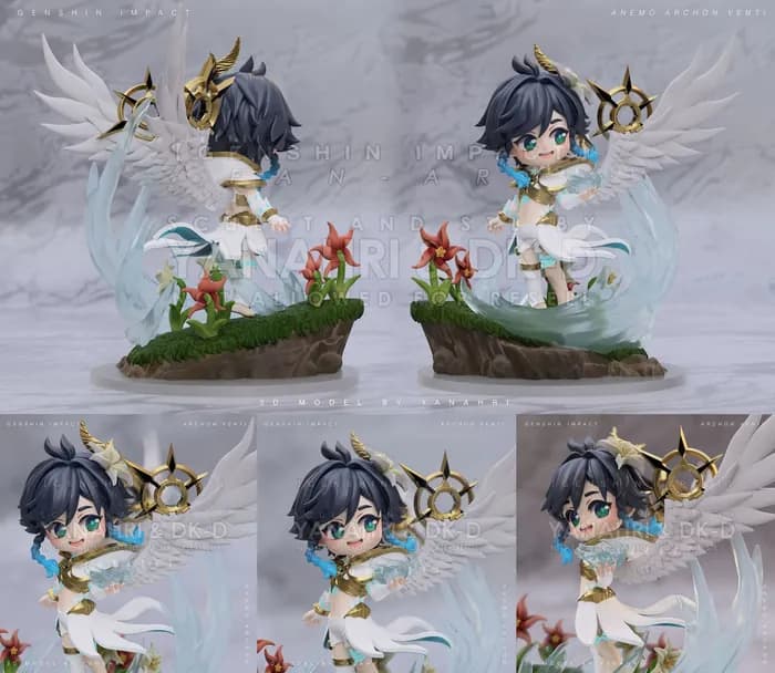STL - genshin impact archon venti chibi render 2