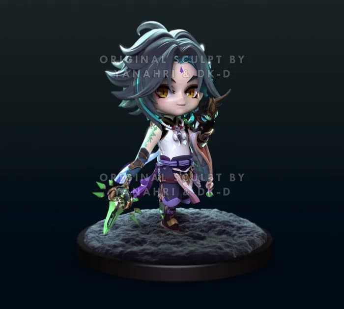 STL - genshin impact chibi xiao render 2