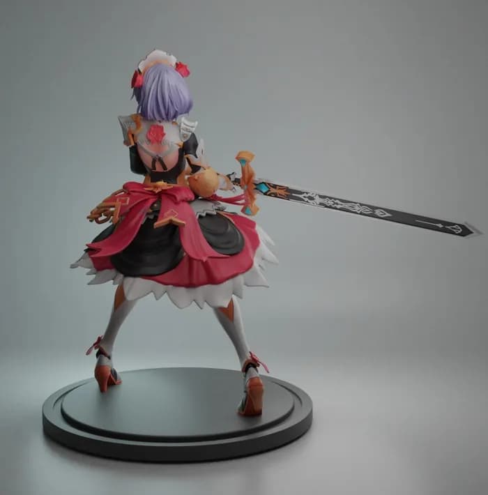 STL - genshin impact noeil noelle render 3