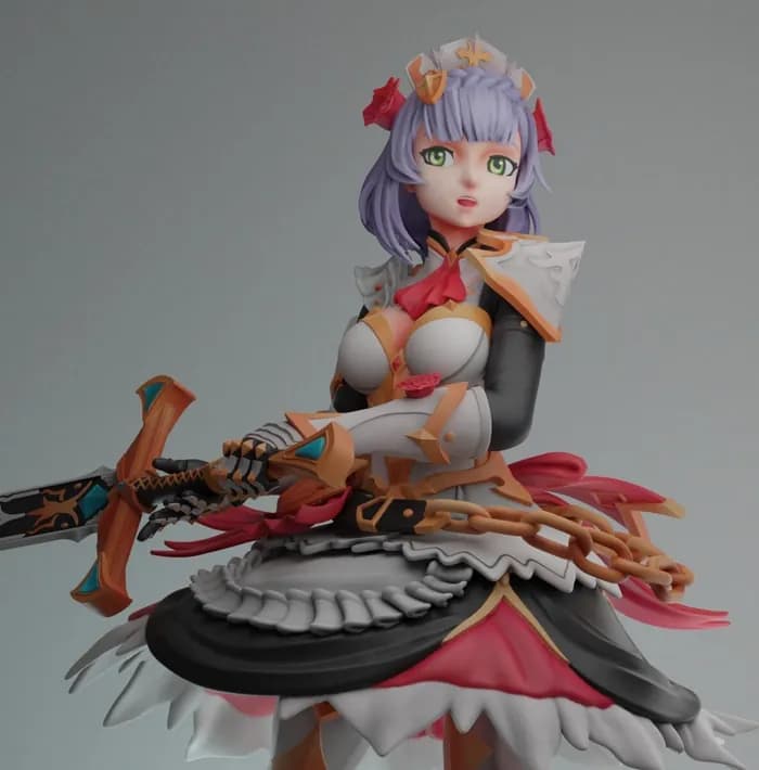 STL - genshin impact noeil noelle render 4