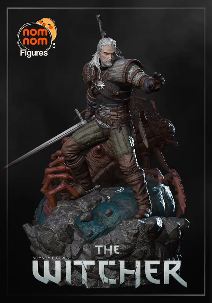 STL - geralt the witcher 178mm split render 4